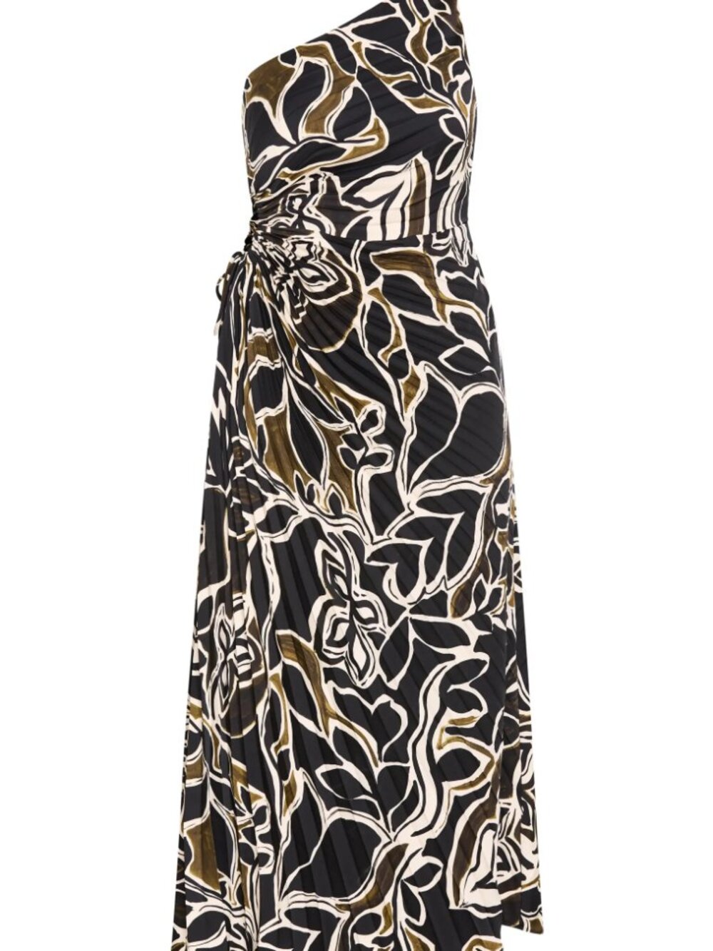 City Chic Women's 22 Alice 'Winter Foilage' One-Shoulder Maxi Dress Nordstroms
